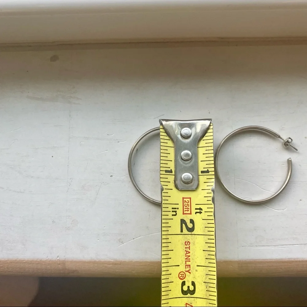 Vintage silver hoops - Picture 6 of 7
